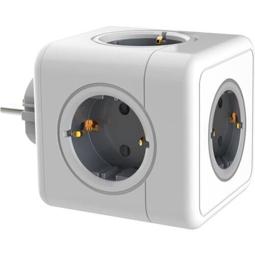 New Power Strip EU Plug Wall USB Socket Adapter Power Cube Electrical Home Travel Cube Power Strip with 4 Smart Adapter Outlets