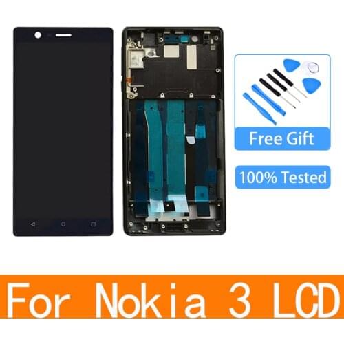 Original 5.0" LCD For NOKIA 3 N3 TA-1020 TA-1028 TA-1032 TA-1038 LCD Display Touch Screen Digitizer Replacement Display+Frame
