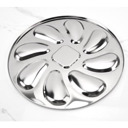 Stainless Steel Oystr Plate 8 Slots Oyster Serving Grilling Plate Pan For Oysters Sauce Lemons Seafood Tray Home Restaurant Dish