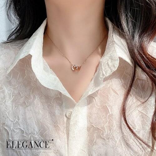 Alphabet Necklace Titanium Transit Light Luxury Female Tide Net Red Clavicle Chain Niche Simple Temperament Personality Pendant