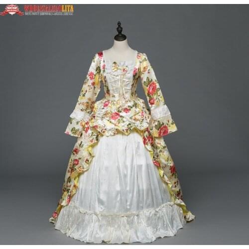New Gothic Period Masquerade Gown Holiday Marie Antoinette Dresses Victorian Rococo Prom Dress Inspired Medieval Costumes