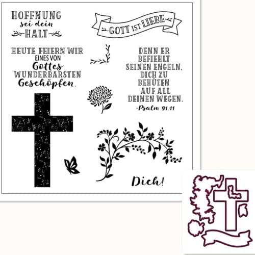 German Cross Text Silicone Clear Rubber Stamp Sheet Cling Scrapbooking DIY Cute Pattern Photo Album Paper Decoration