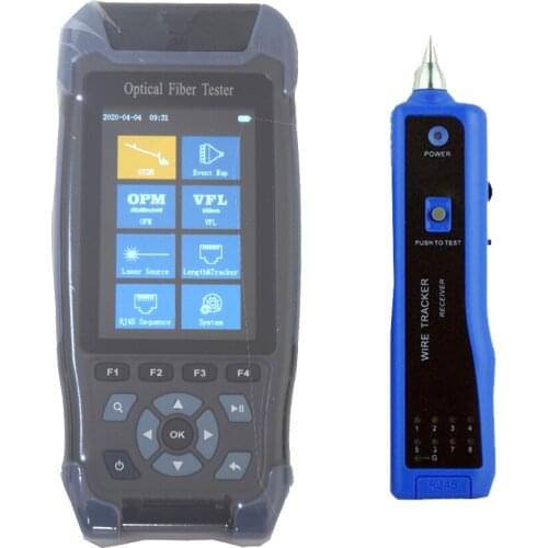 9 Functions in 1 Pro mini OTDR Fiber Optic Reflectometer 1310 1550nm with VFL OLS OPM Event Map 24dB for 64km Fiber Cable
