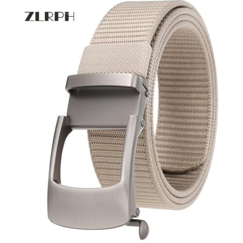 ZLRPH New No tooth belt Canvas Belt Men Nylon Belts Weave Male Brand Waist Belt Multicolor optional