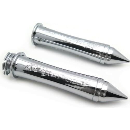 Aftermarket free shipping Custom 7/8" 22mm Handlebar Grips For Suzuki Gsxr 1300 R Hayabusa All Year CHROMED