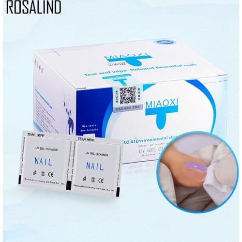 ROSALIND Nail Removal Wraps Wipes For Removing Gel Varnish Lint-Free Napkins For Manicure Cleanser Nails Remover Napless Wipes