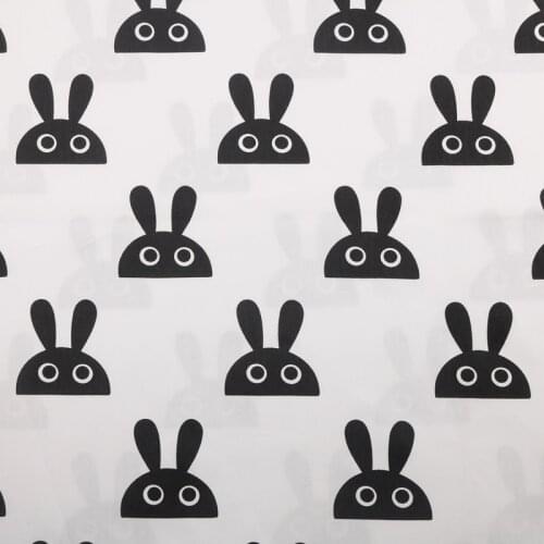 Printed Twill Cotton Fabric,Black&White World,Patchwork Cloth For DIY Sewing Quilting Baby&Childs Bed Clothes Material50x160cm