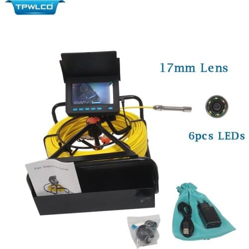 DVR Video Recording 16GB Card Handheld Industrial Pipe Inspection Video Camera 4.3'' 17mm Drain Sewer Pipeline Endoscope CCTV
