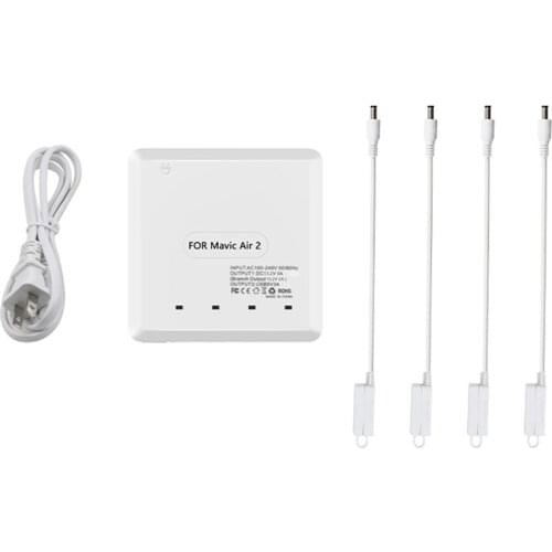 Mini Battery Charger Four Batteries Charging Hub USB Interfacefor DJI Mavic Air 2 Drone Remote Control Mobile Phone Interface