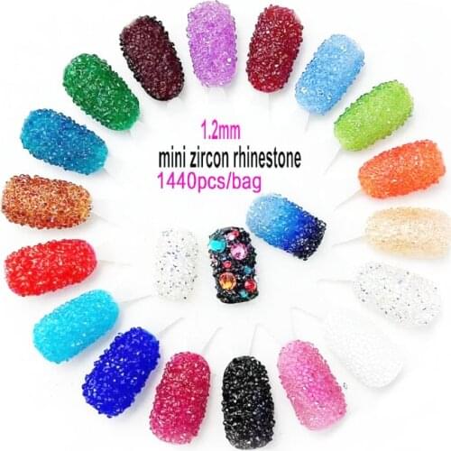 1.2mm 1440Pcs/Bag Zircon Rhinestones Micro Rhinestones Mini Nail Art Rhinestones Nail Decorations