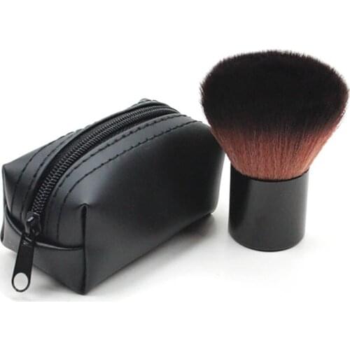 1Set Big Black Makeup Brushes Powder Cosmetic Brush Face Blush Contour Brush Kabuki nail Brush Makeup Tools With Bag Sculpting