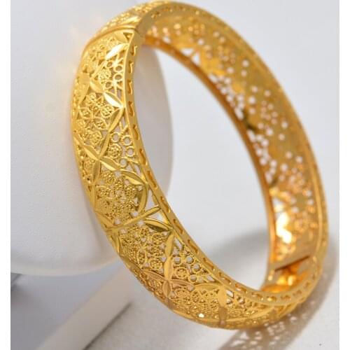 1pcs Dubai Arab Trendy Plated 24K Gold Multi shape Bracelet Curb Cuban Chain Gold Color Bracelets Bangle For Men Women Jewelry