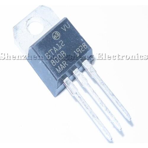 10PCS/LOT BTA12 BTA12-800B TO220 12A 800V two-way thyristor brand new spot