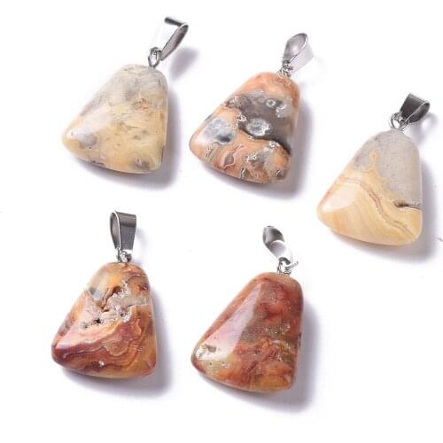 5pcs Natural Stone Obsidian Green Aventurine Jasper Charms Trapezoid Pendants For DIY Pendants Necklaces Jewelry Making