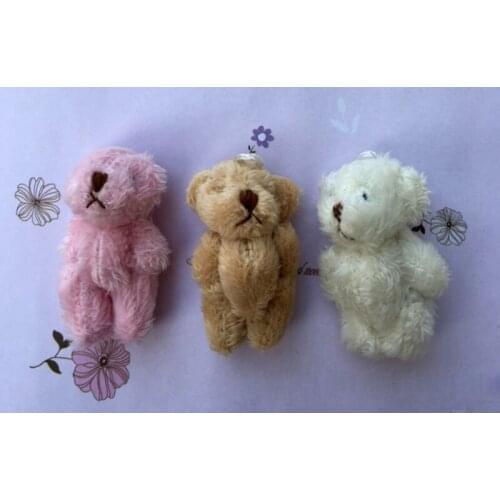 5cm Little accessories plush toys Stuffed Bear toy 3Colors Choice Cute Mini Decor Joint Bear Plush Toy Doll J0010