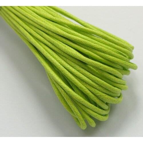50 Meters Lime Green Waxed Cotton Beading Cord 1.5mm Macrame Jewelry String