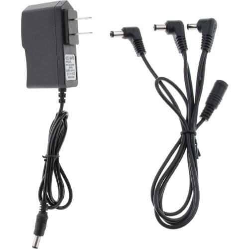 US Plug Guitar Effector Power Supply 9V1A Adapter 1 to 3 Topological Lines