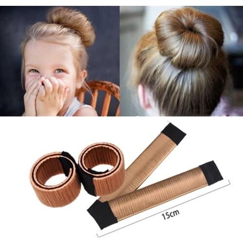 Girls Wig Hair Curls Accessories Bud Hair Band French Dish Wig Headband Tool Twist Kid Bun Maker Hairband Drop Shipping 5.9inch