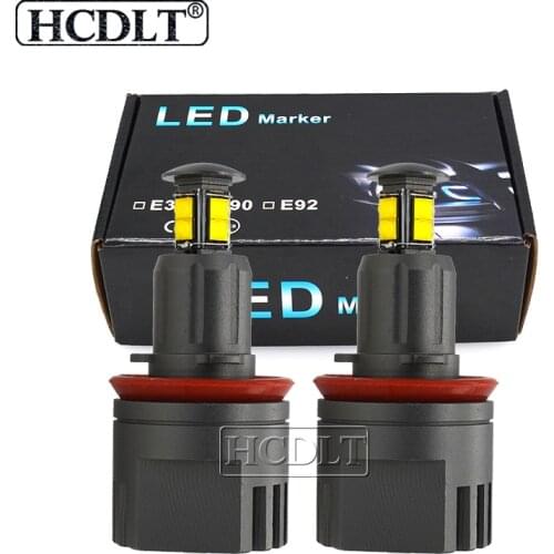 HCDLT 1 Set 80W White H8 LED Angel Eyes Error Free Canbus Auto Light LED Marker Kit For BMW E90 E92 X5 E71 X6 E82 M3 E60 E70