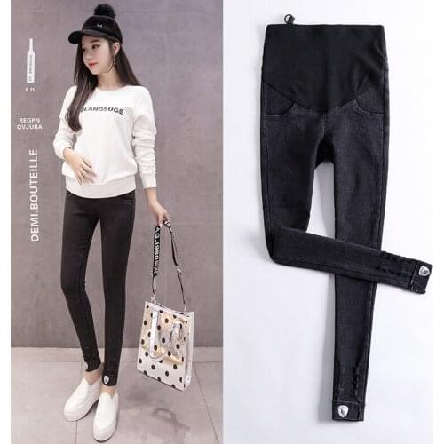 High waist Pregnancy Pants Clothes For Pregnant Women Denim Jeans Elastic Stretch Maternity Legging Clothing Gravida Trousers