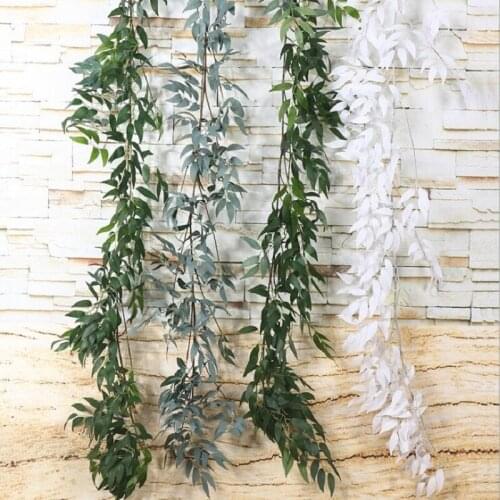 Willow leaf decoration simulation willow green leaf indoor plastic flowers rattan wedding set plant rattan leaves false flowers