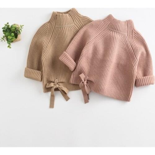 1-6 Years Baby Sweater for Girl Fashion Solid Knitted Tops 2021 Autumn Winter Long Sleeve Cotton Warm Kids Clothes Girls Outfits