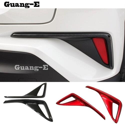 For TOYOTA C-HR CHR 2017 2018 2019 2020 Car Body ABS Chrome/Carbon Fiber Trim Back Tail Rear Fog Light Lamp Frame Stick 2pcs