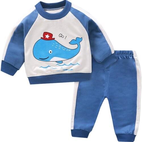 2020 Childrens Sets Boys Girls Clothing Sets Newborn Kids Baby Boy Girl Wheal Print Tops+Pants 2-Piece Pajama Outfits Set