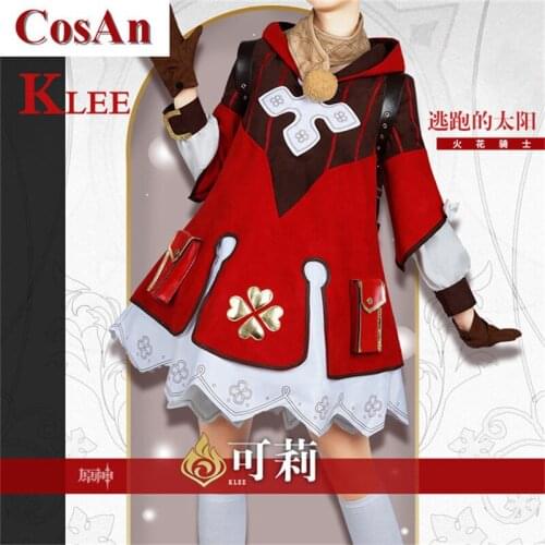 Game Genshin Impact Klee Cosplay Costume The High Quality Red Formal Dress Unisex Halloween Party Role Play Clothing Custom-Make