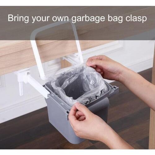 Creative Hidden Retractable Desk Bottom Adhesive Trash Can Garbage Waste Bin