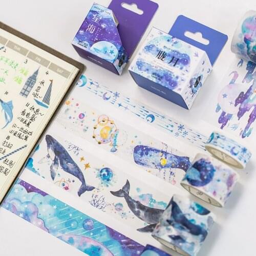 Ocean Interstellar Washi Tape 1 Roll/set Stikcer Tape Decorative DIY Planner Scrapbook Masking Tape