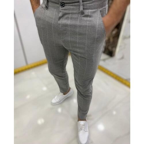 Top Selling Product In 2021 Spring Autumn New Fashion Mens Dotted Striped Casual Pants Men Clothing