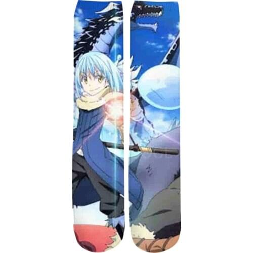 Fashion Cool Cartoon Anime Print Men Women Casual Harajuku Straight Sock Hip Hop Personality Polyester Cotton Sock Drop Shipping