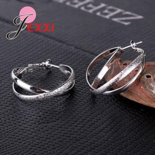 Fancy Geometric Circle Design Big Hoop Earrings For Women Girls Wedding Party Sparkling Brincos Punk Styles Accessories