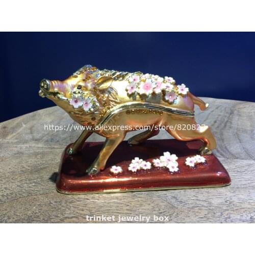 New Fortune Pig Cosmetic Box Jewelry Trinket Gift Storage Box Accessories Box Ornaments Box New Metal Home Display