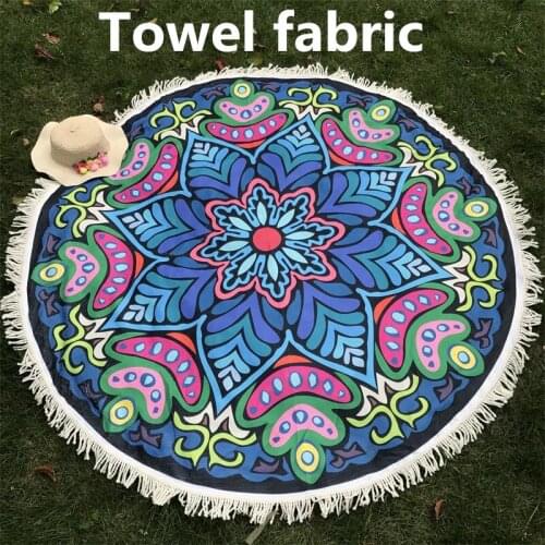 Microfiber Beach Towel Indian Mandala Tapestry With Tassels Printed Bohemian Beach Mat Bikini Cover-Up Blanket Bath Towel