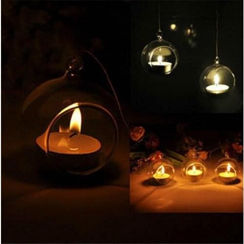 Crystal Glass Candlestick air planter terrarium Home Decor Hang Candle Holder Romantic Dinner Creative vase Wedding Candle Hold