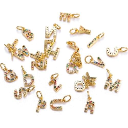 Juya 13*6mm A-Z Letter Charms DIY Initial Charms Pendant for Handmade Name Necklace&Bracelets Jewelry Making