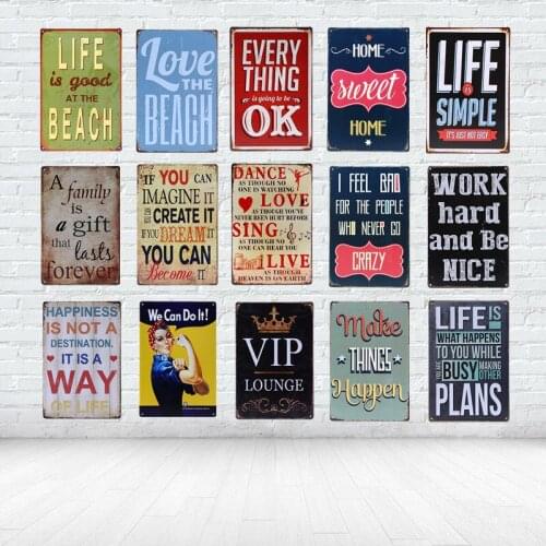 A Family Is A Gift That Lasts Forever/ Warm Sentence Metal Signs Home House Family Retro Wall Decoration Vintage Beach Poster