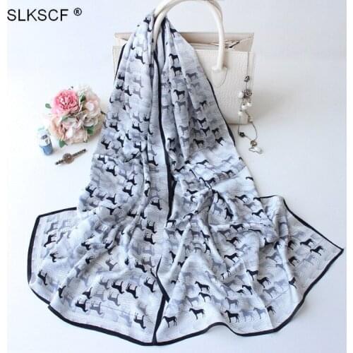 [SLKSCF] 170X53CM Elegant printing long silk satin scarf silk scarves Islamic hijabs shawls neckerchief female