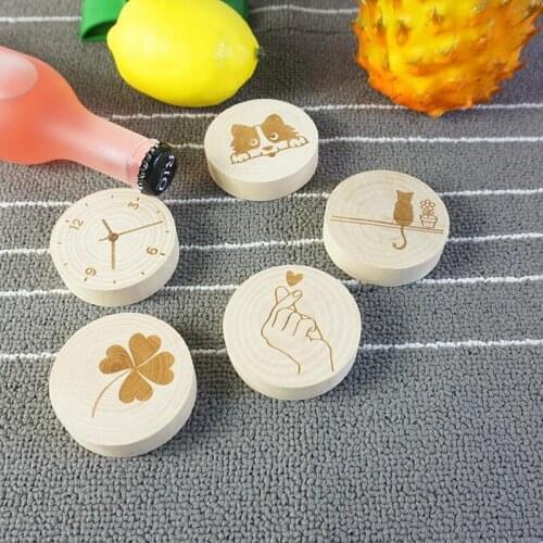 Wedding Favor Gifts Wooden Round Bottle Opener Fridge Magnet Multifunction Beer Cap Openers LX8257