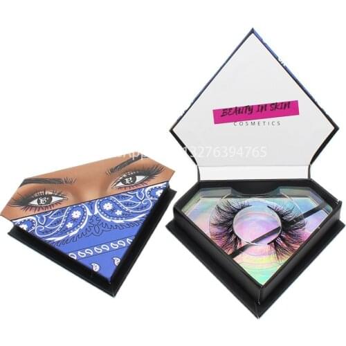 Blue Bandana Lash Package 25mm Crisscross Mink Eyelashes Customized Lashes Packaging Box 2020 Popular Eyelash Box