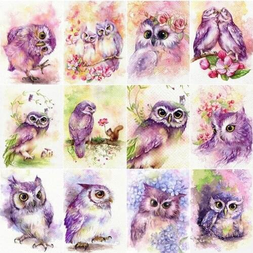 Animal Owl Diamond Painting Watercolor Animals Cross Stitch Set 5D Diy Full Diamond Embroidered Mosaic Home Decoration Wall Art