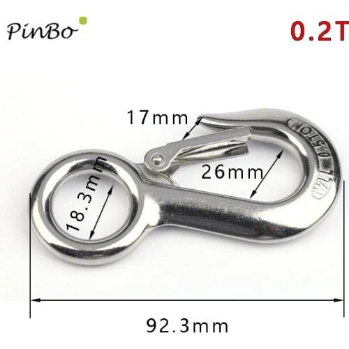 0.2ton stainless steel 304 large eye cargo snap hook working load capacity crane hook