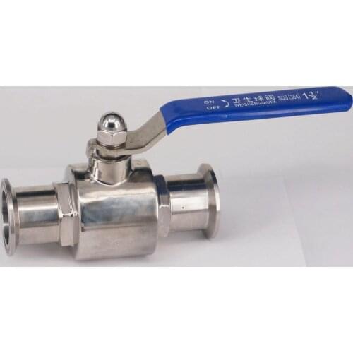 1-1/2" 38mm 304 Stainless Steel Sanitary Ball Valve Tri Clamp Ferrule Type For Homebrew Diary Product