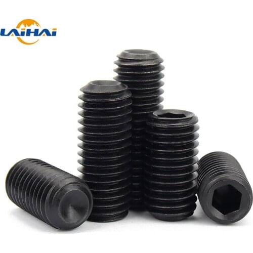 10/50pcs M2 M2.5 M3 M3.5 M4 M5 M6 M8 DIN916 Black grade 12.9 alloy steel Hex Hexagon Socket Allen Cup Point Grub Screw Set Bolt