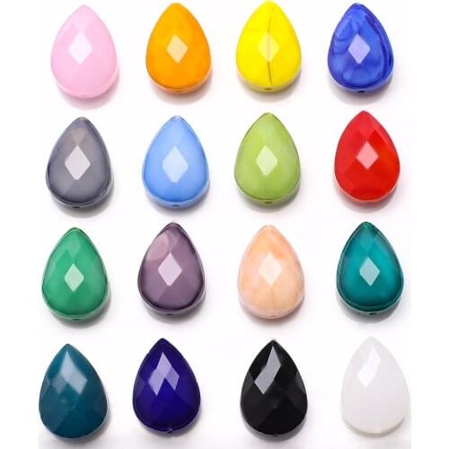 10Pcs/Lot Austrian Crystal Drop Pendants Green 13X18MM Faceted Glass Teardrop Beads For DIY Making Charms Necklace Accessories