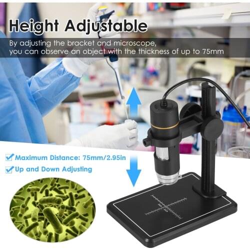 1000X Magnification USB Digital Microscope with OTG Function Endoscope 8-LED Light Magnifying Glass Magnifier with Stand