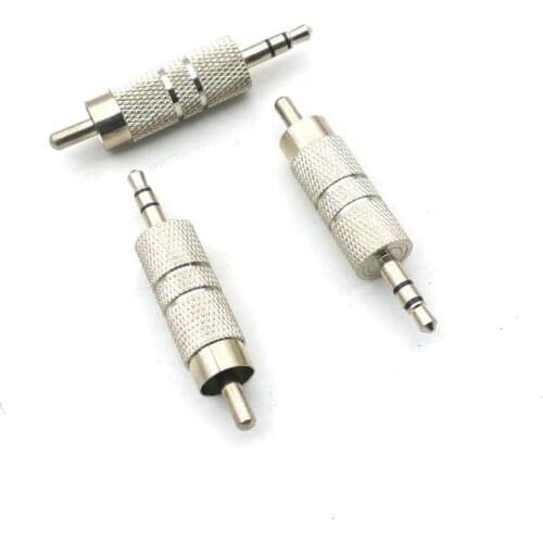 2pcs copper 3.5mm Male to RCA Male Connector Stereo Audio Video Adapter Coupler Converter