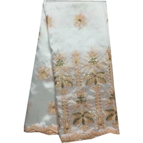 2018 NEW African George Lace Fabric Indian Fabric For Nigeria Wedding Dress Silk Lace with sequins zgl3-25